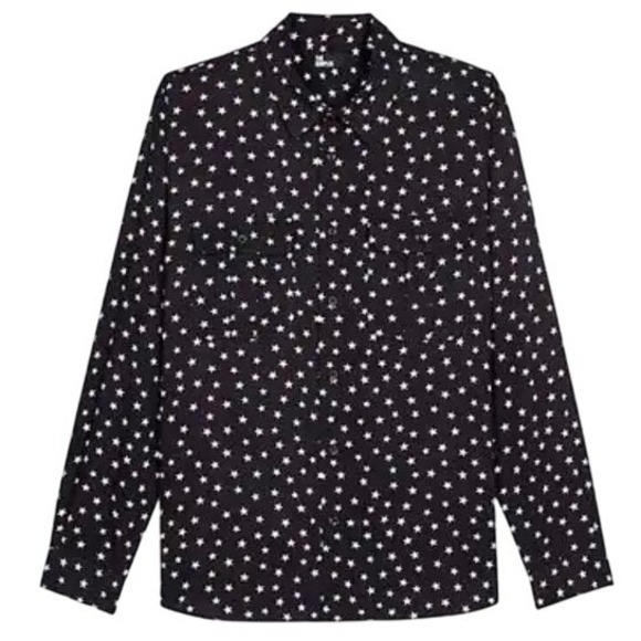 The Kooples Other - The Kooples Star Print Regular Fit Long Sleeve Button Down Woven Shirt sz M NWT